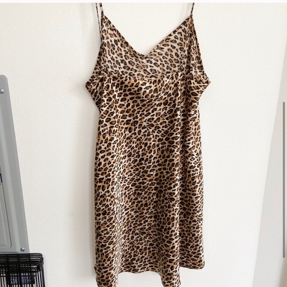 Vintage Satin Leopard Mini Slip Dress - Picture 3 of 4